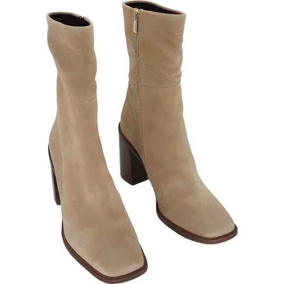 Franco Sarto Shoes - Franco Sarto Women's Stevie Mid-Calf Boot, Tan Suede, Size 9.5M